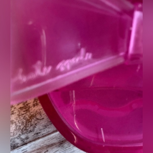 NWT Kate Spade New York Tie The Knot Hot Pink Translucent Slides Women's Size 7 - Picture 9 of 12